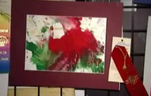 painting with ribbon attached