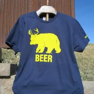 3XL-5XL size Adult Tee- "Beer" Bear w/ Antlers