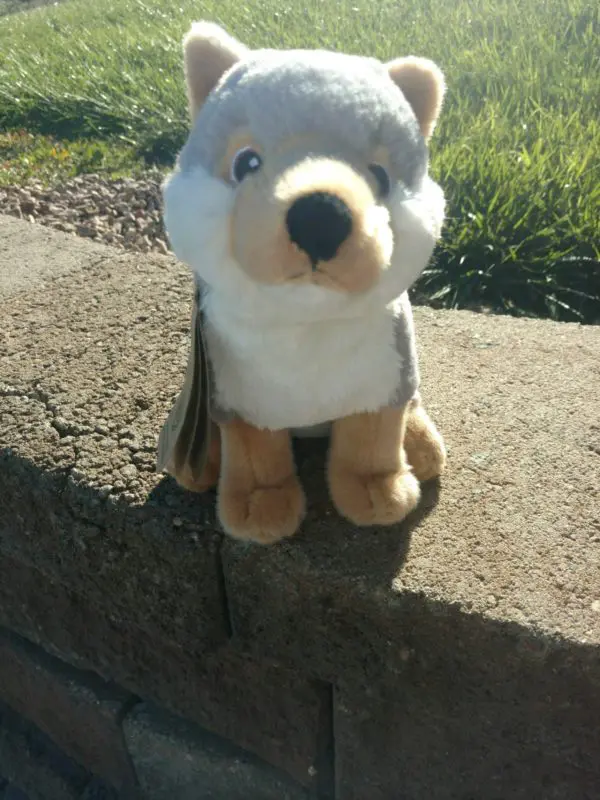 Aurora Wolf Sitting Stuffed Animal