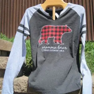 "Gramma Bear" V-Neck Long Sleeve Tee
