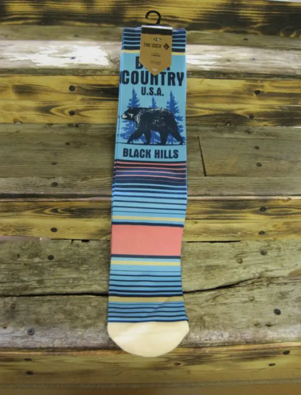 Adult Socks-Bear Walking/Trees Blue