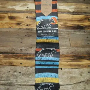 Adult Socks-Bear with Orange Sun/Curved Blue Sky