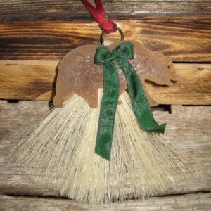 Metal Grizzly Bear & Horsehair Ornament