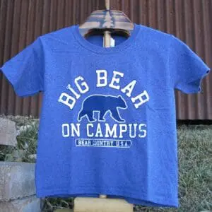 Youth Tee-Blue Big Bear on Campus