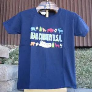 Youth Tee-Navy Blue Glow Icons Around Bear Country