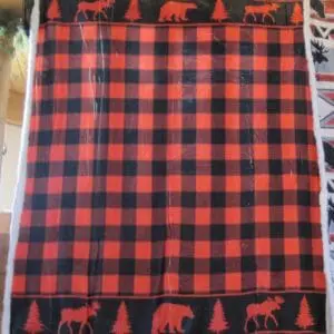 Bear & Moose Red Plaid Sherpa Throw