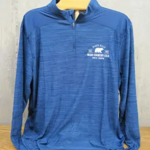 Adult- 1/4 Zip Long Sleeve Teal Shirt w/Embroidered Bear/Logo