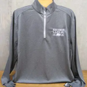 Adult-1/4 Zip Long Sleeve Grey Shirt Embroidered Bear/Logo