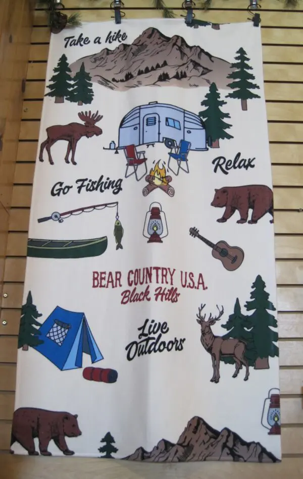 Bath Towel-Happy Camping/Live Outdoors