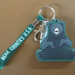 Keychain w/ Hook & Strap-PVC Bear 2 Sided