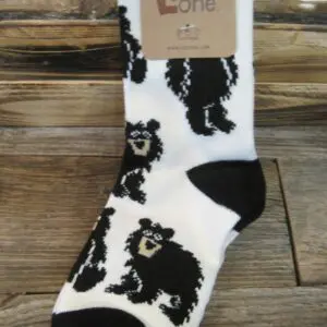 Kids Socks- Blk & Cream Bear Cub