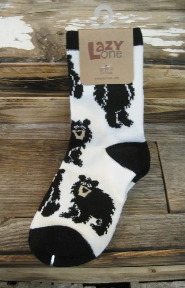 Kids Socks- Blk & Cream Bear Cub